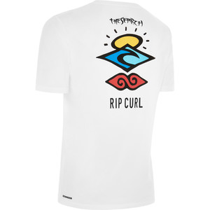 2022 Rip Curl Men's Icons Surflite Lycra Vest Holgado De Manga Corta 118mrv - Blanco